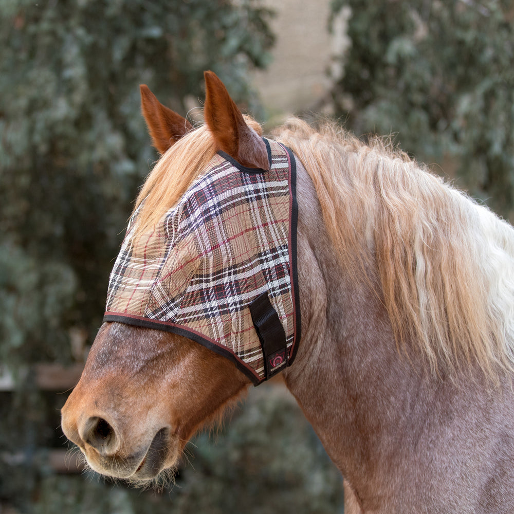 Kensington Draft Fly Mask with Web Trim - Dual Ear Holes - 73% UV Blocking
