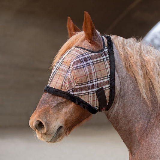 Kensington Draft Fly Mask with Fleece Trim - Open Ear Design with Forelock Freedom