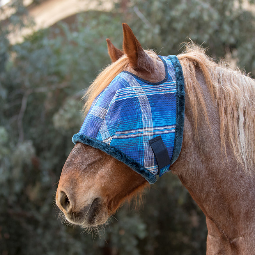 Kensington Draft Fly Mask with Fleece Trim - Open Ear Design with Forelock Freedom