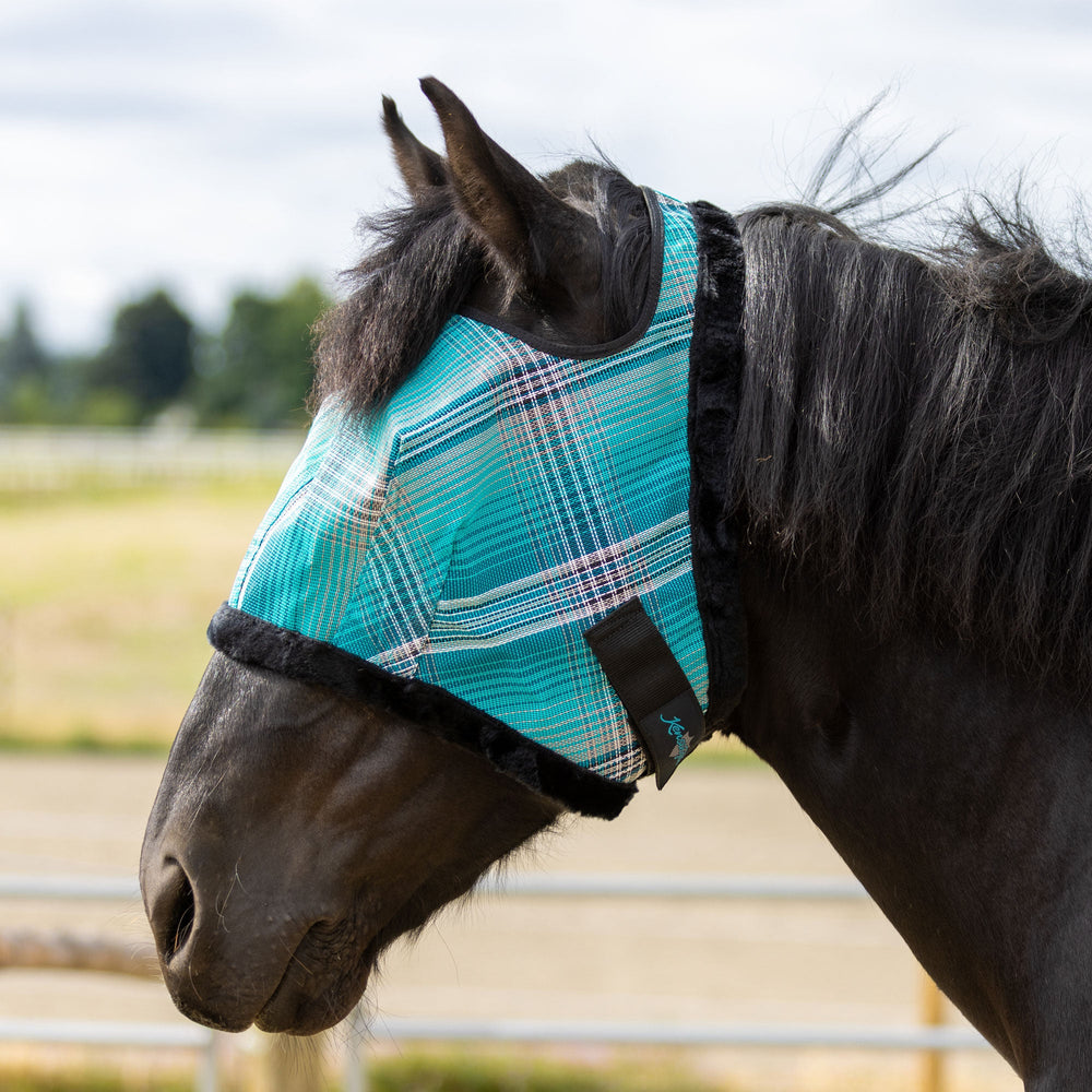 Kensington Draft Fly Mask with Fleece Trim - Open Ear Design with Forelock Freedom