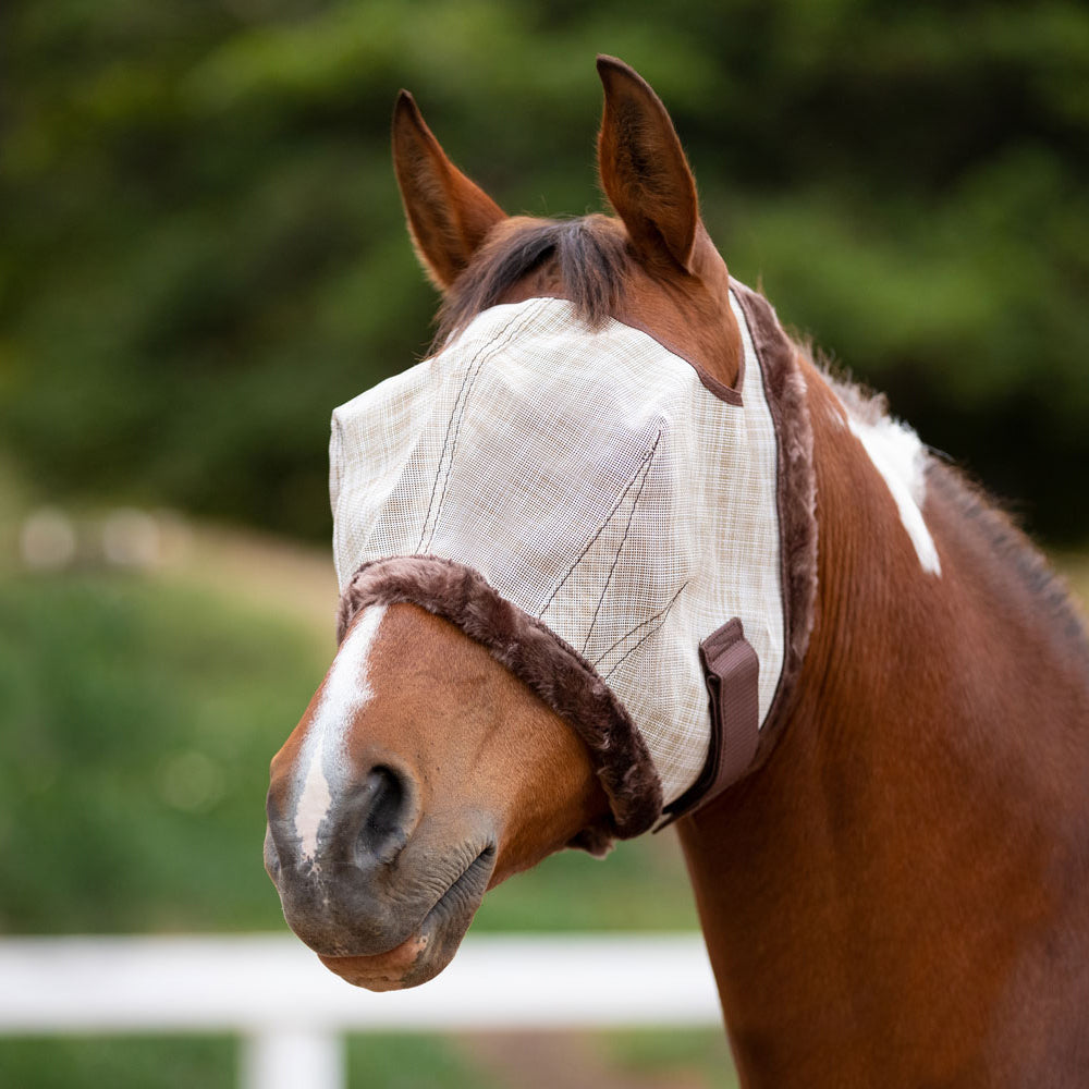 Kensington Fly Mask with Fleece Trim - Open Ear Design