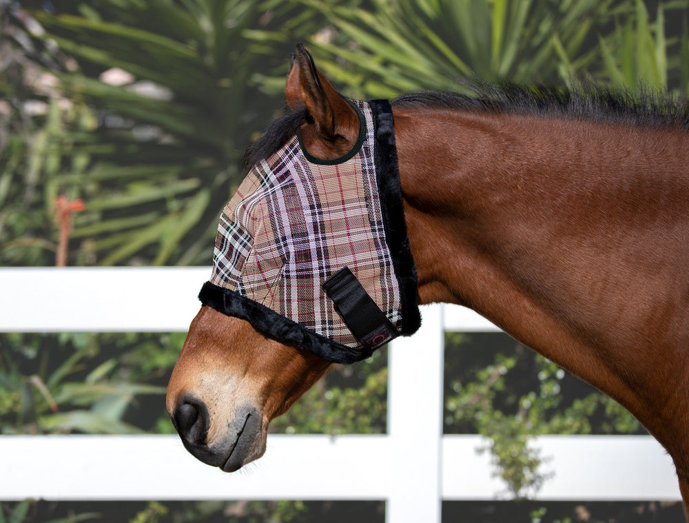 Kensington Fly Mask with Fleece Trim - Dual Ear Holes - 73% UV Blocking
