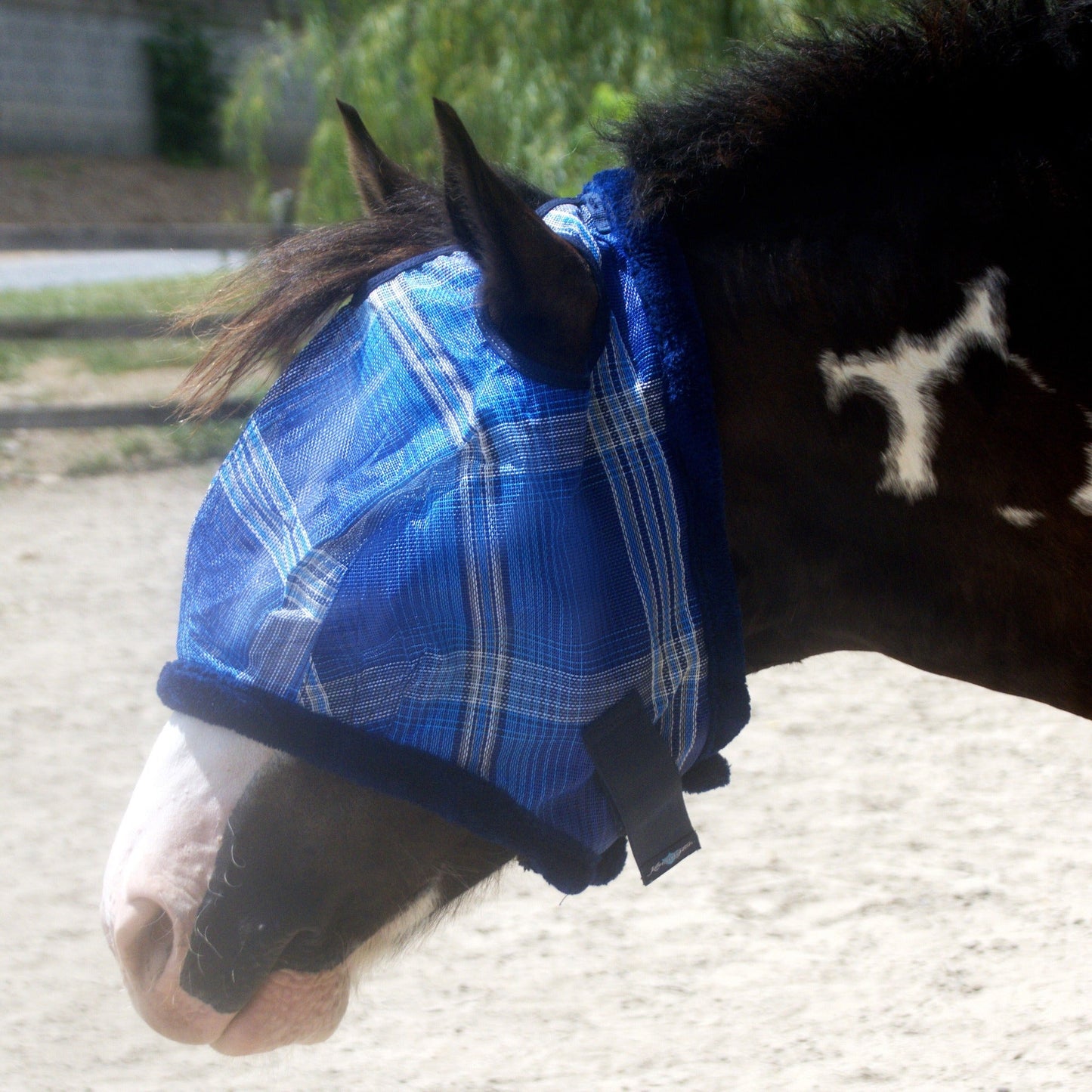 Kensington Draft Fly Mask with Fleece Trim - Dual Ear Holes - 73% UV Blocking