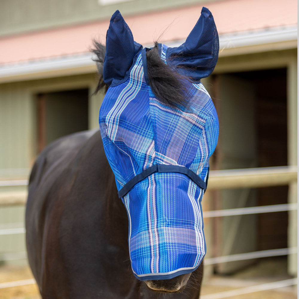 Kensington Draft Fly Mask with Removable Nose, Soft Mesh Ears & Forelock Opening - 73% UV Blocking