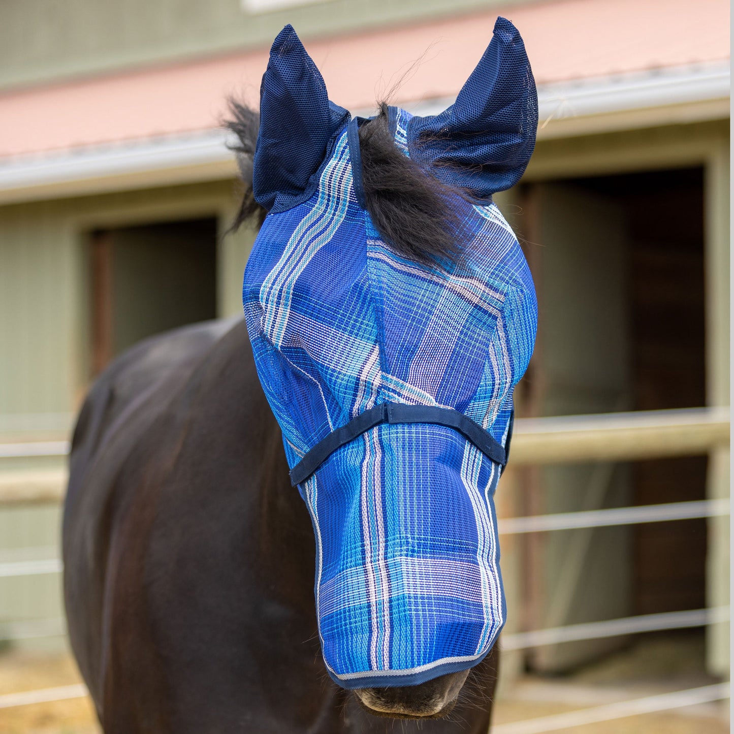 Kensington Draft Fly Mask with Removable Nose, Soft Mesh Ears & Forelock Opening - 73% UV Blocking