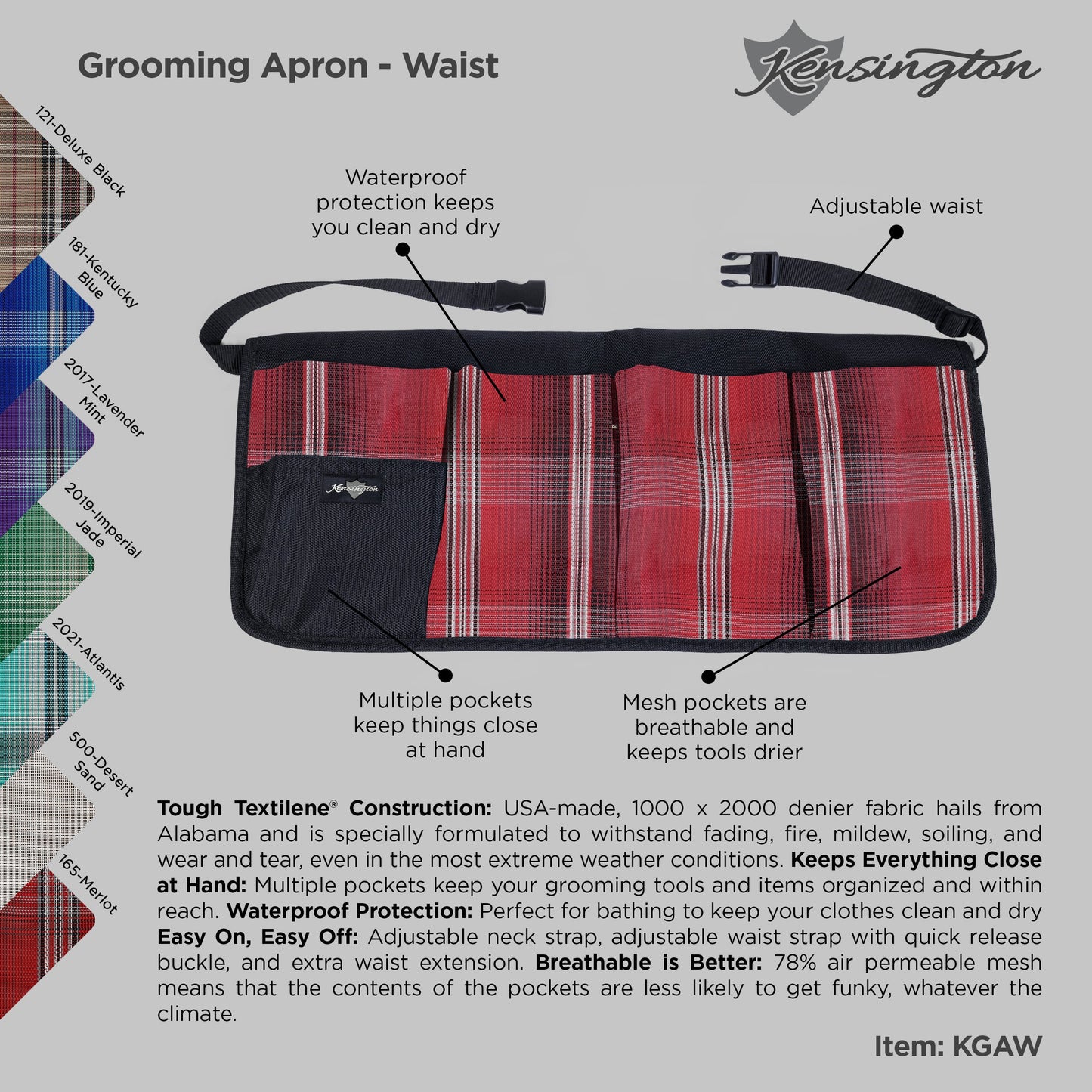 Kensington Grooming Apron - Waist