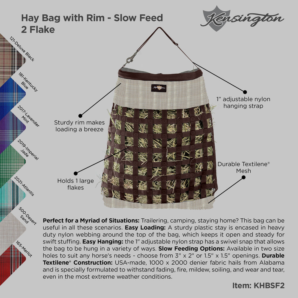 Kensington Hay Bag with Rim - Slow Feed - 2 Flake