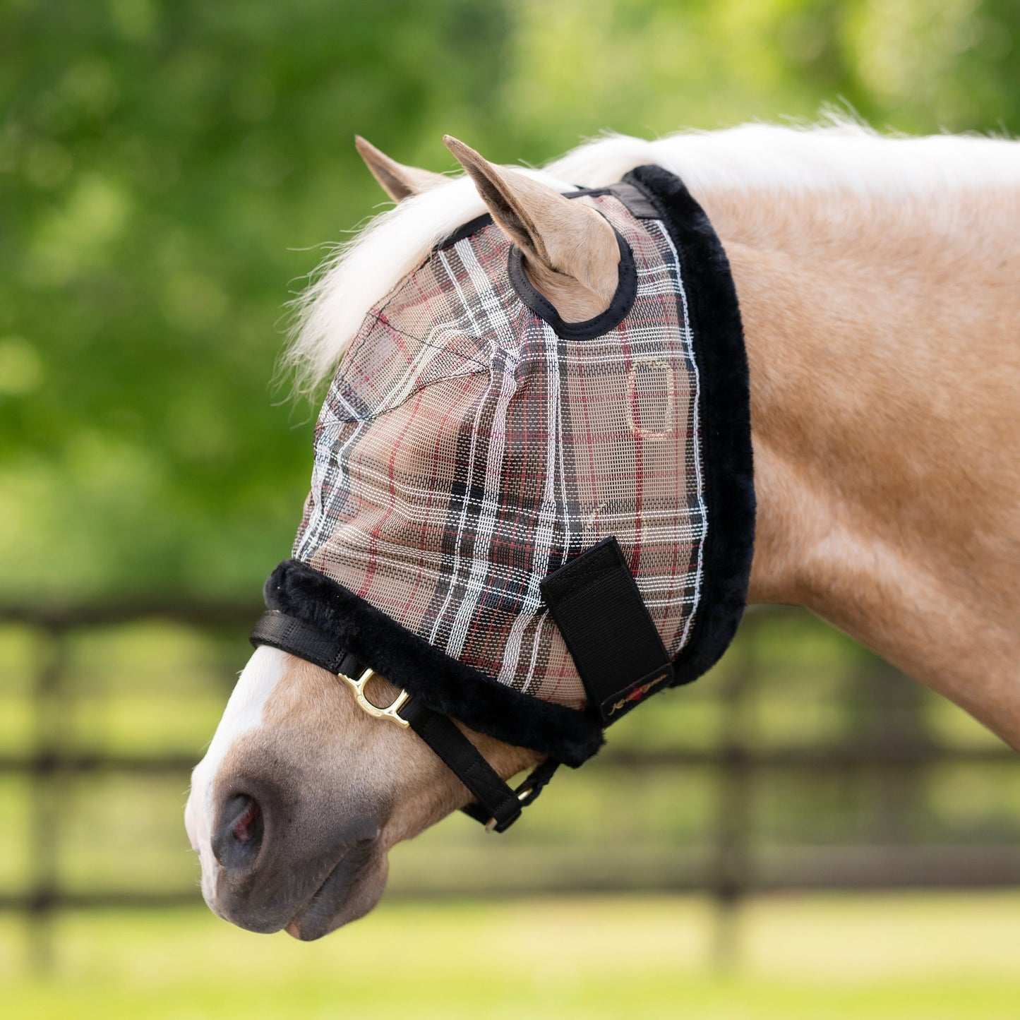 Kensington Mini/Pony Fly Mask with Fleece Trim & Dual Ear Openings - 73% UV Blocking