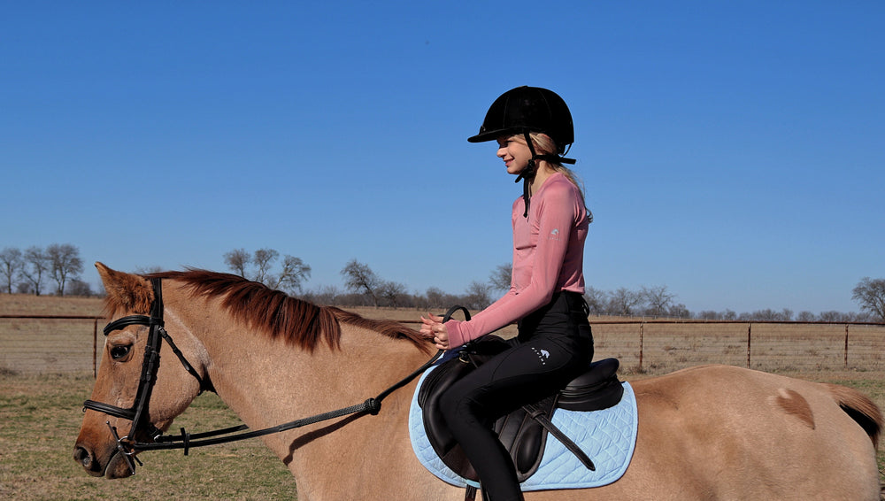 Divine Equestrian Chic Athletic Long Sleeve Shirt - Pink