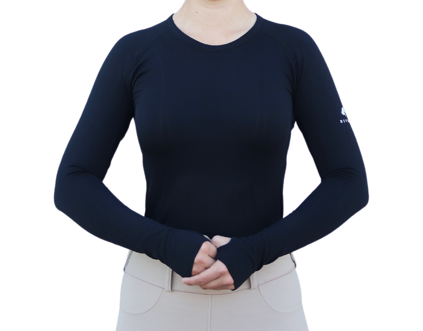 Divine Equestrian Chic Athletic Long Sleeve Shirt - Black