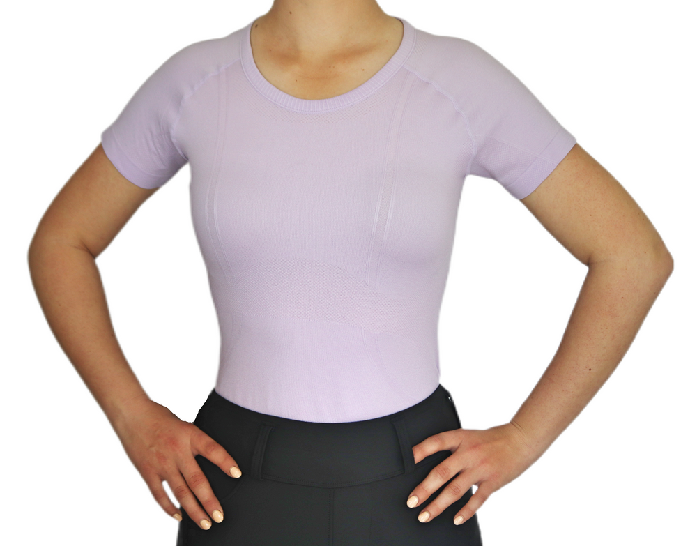 Divine Equestrian Chic Athletic Short Sleeve Shirt - Lavender