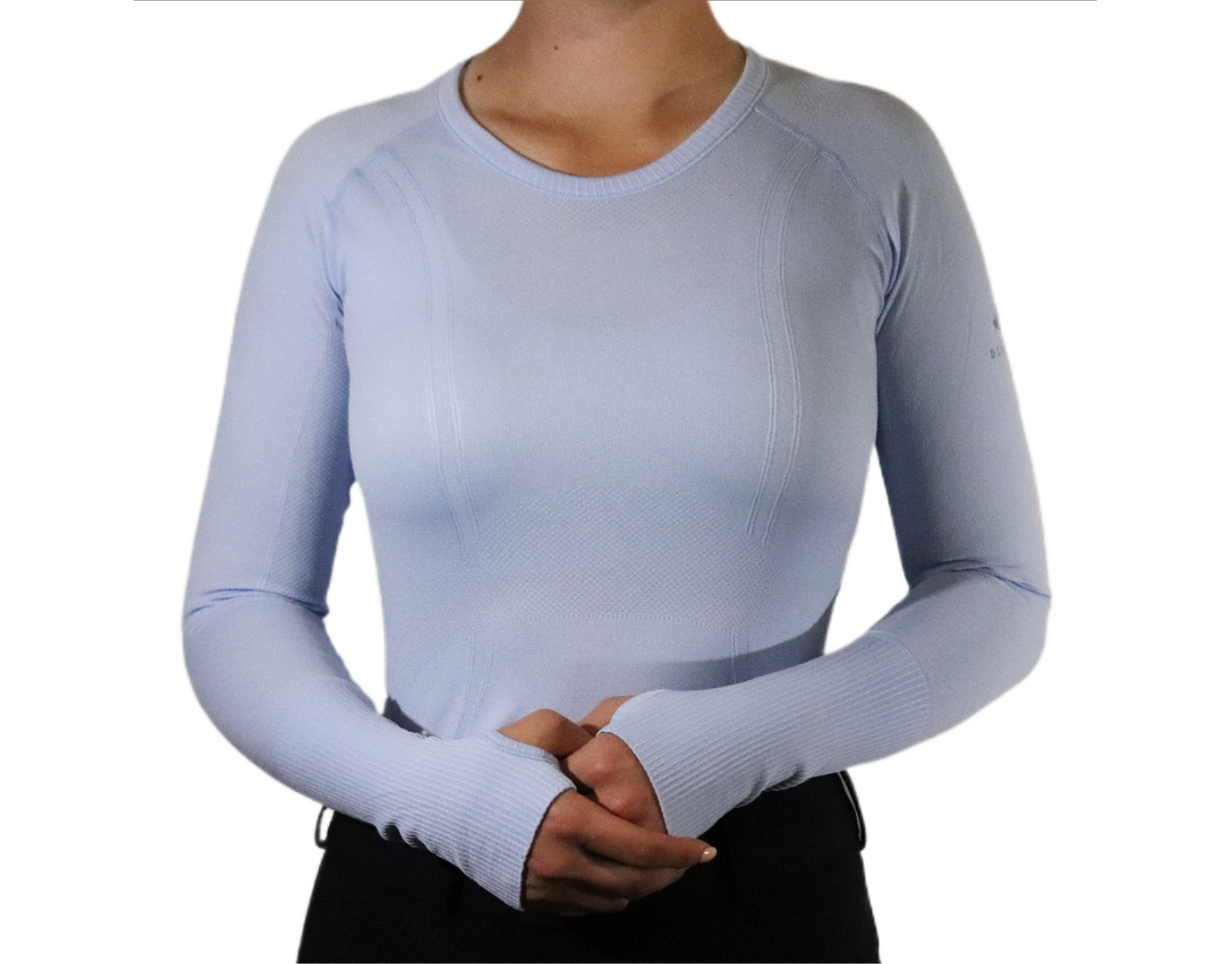 Divine Equestrian Chic Athletic Long Sleeve Shirt - Sky Blue
