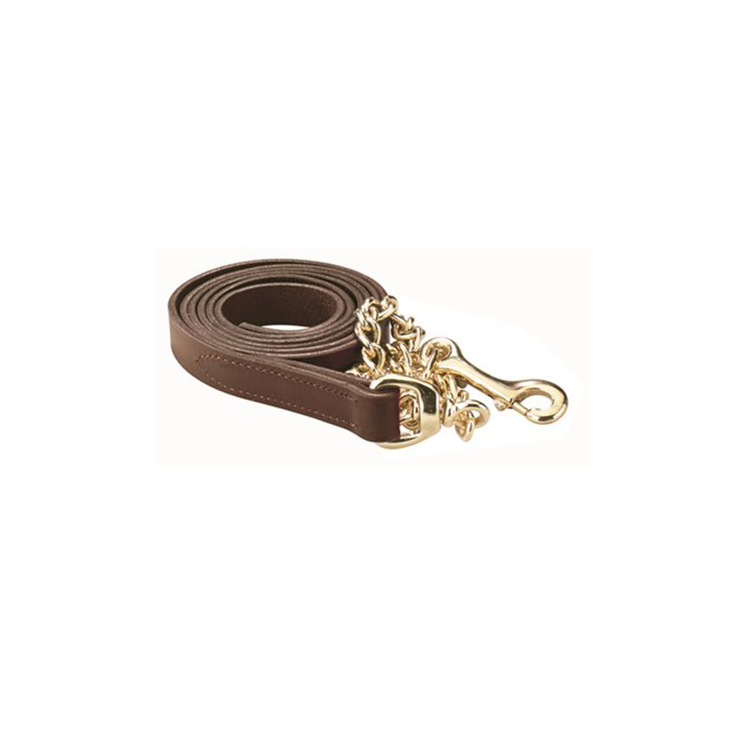 Perri's Leather 1" Leather Lead with Brass Plated Chain