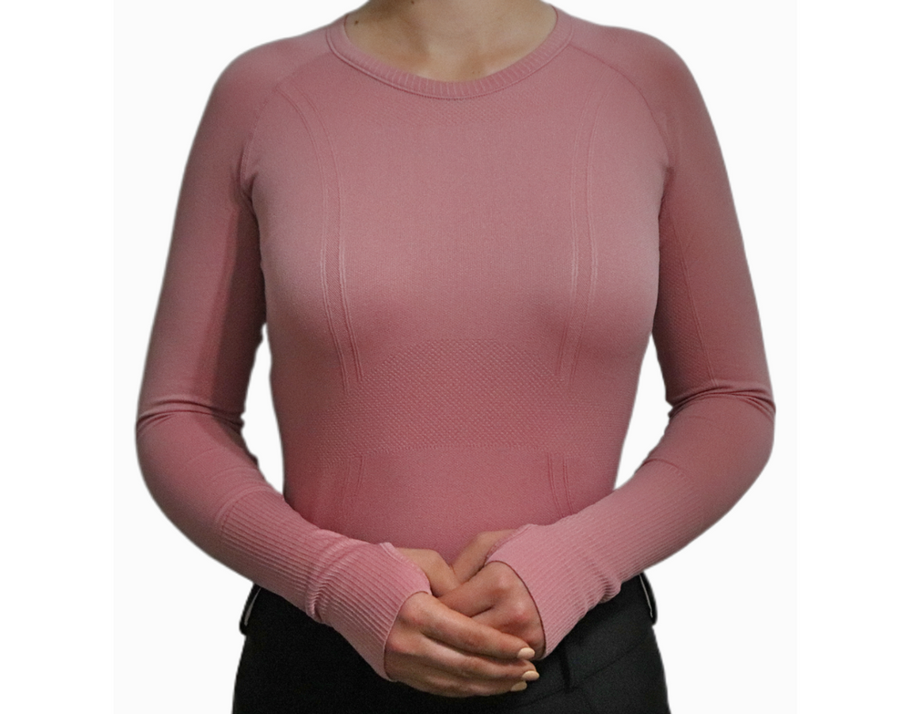 Divine Equestrian Chic Athletic Long Sleeve Shirt - Pink