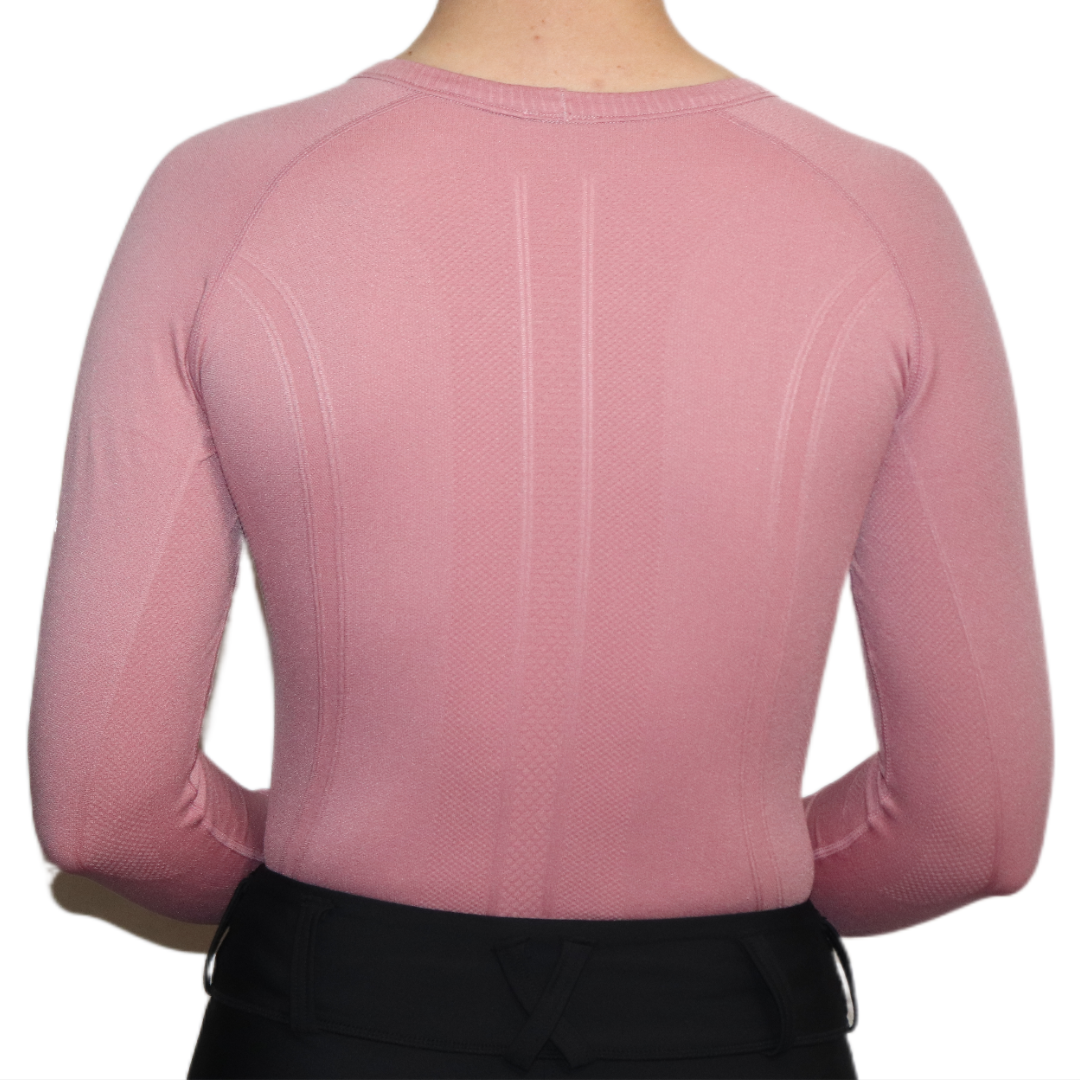 Divine Equestrian Chic Athletic Long Sleeve Shirt - Pink