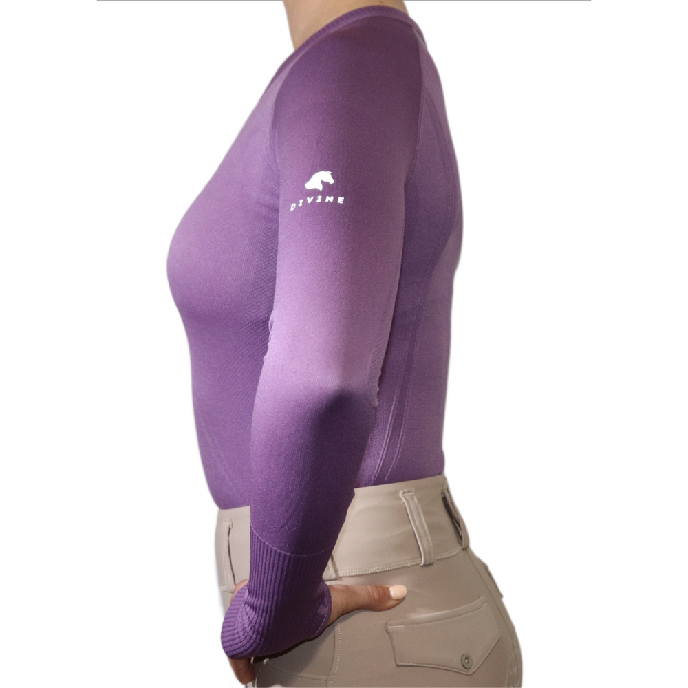Divine Equestrian Chic Athletic Long Sleeve Shirt - Purple