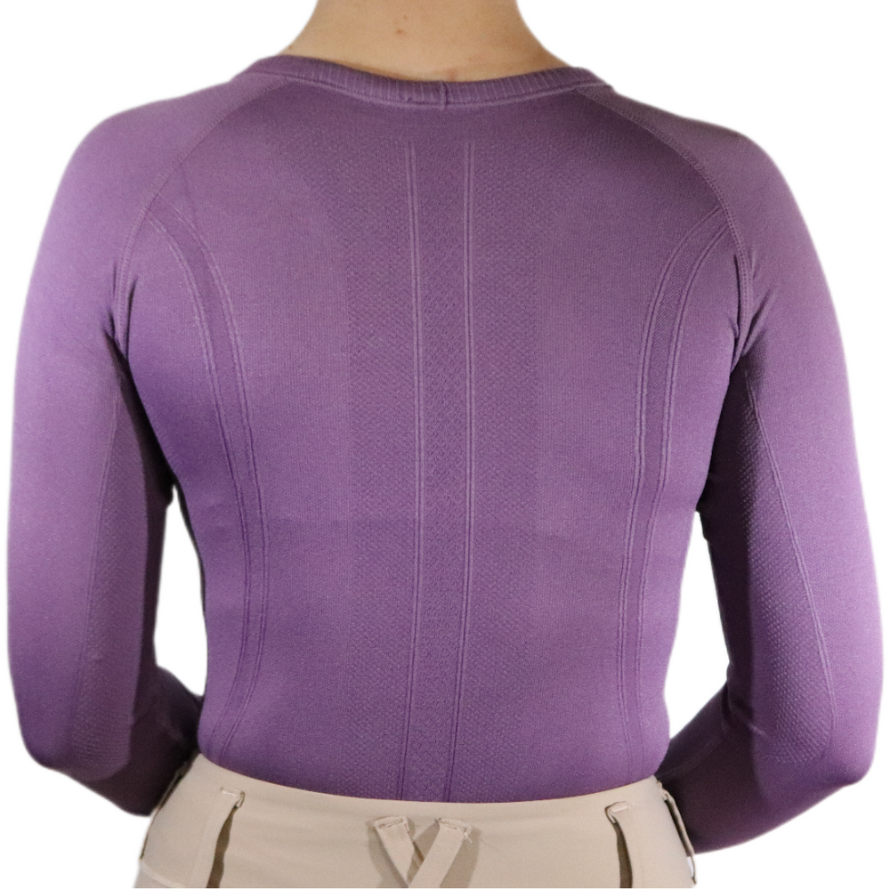 Divine Equestrian Chic Athletic Long Sleeve Shirt - Purple