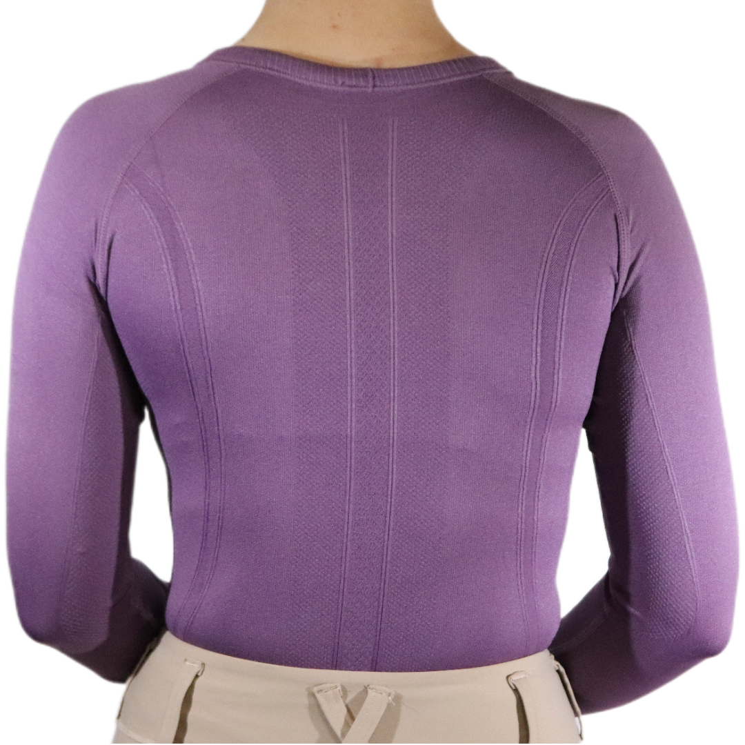 Divine Equestrian Chic Athletic Long Sleeve Shirt - Purple