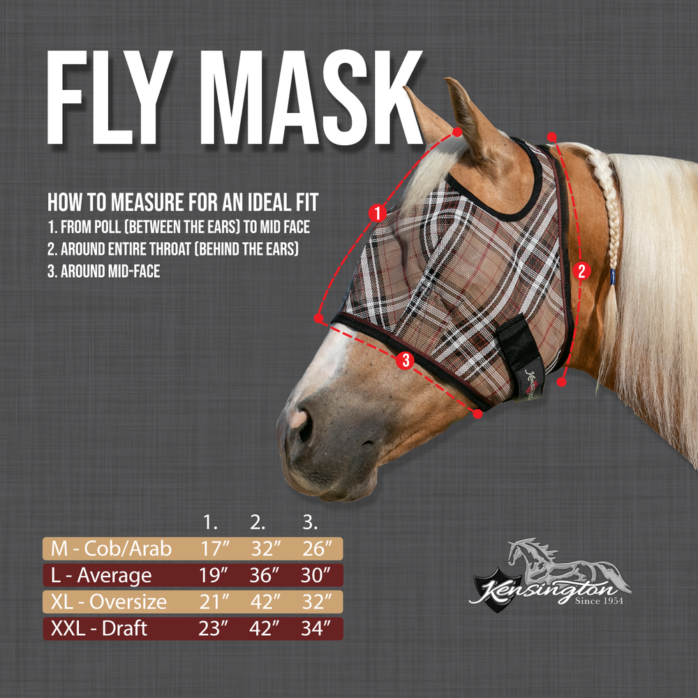 Kensington Draft Fly Mask with Web Trim - Open Ear Design