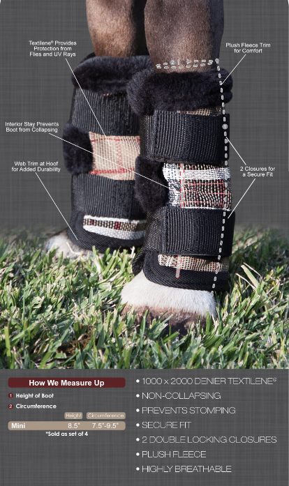 Kensington Mini Fly Boots with Fleece - Set of 4