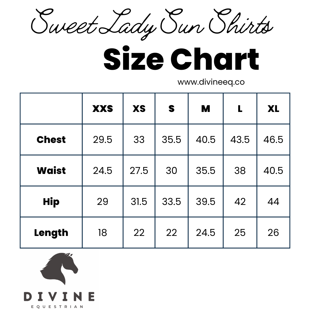 Divine Equestrian Sweet Lady Sun Shirt - Steel Blue