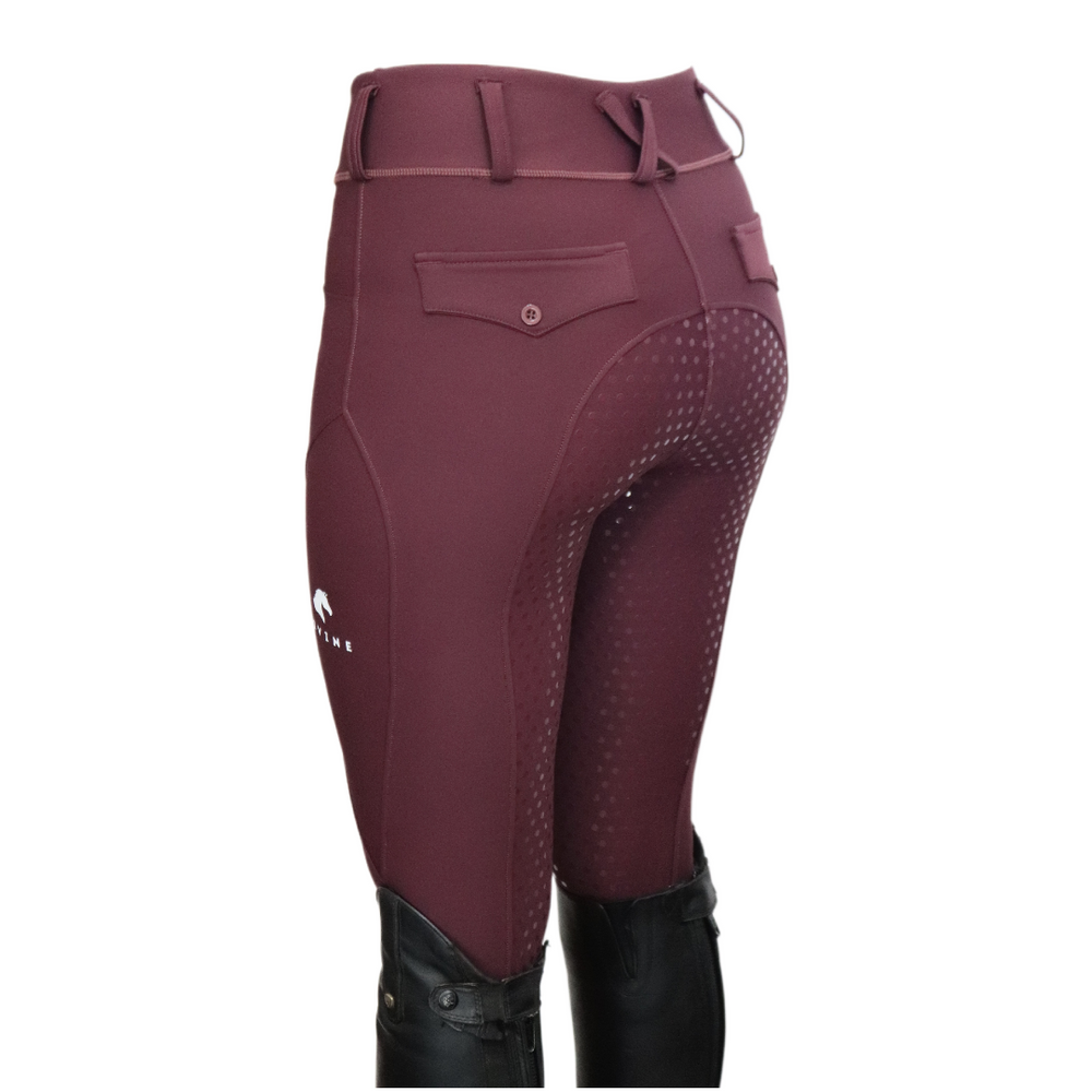 Divine Equestrian Comfort Grip Leggings - Burgundy