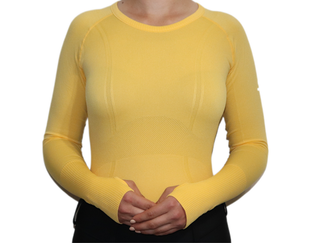 Divine Equestrian Chic Athletic Long Sleeve Shirt - Yellow