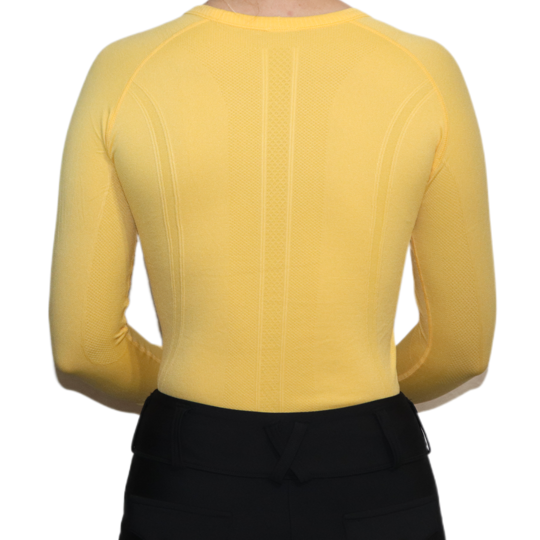 Divine Equestrian Chic Athletic Long Sleeve Shirt - Yellow