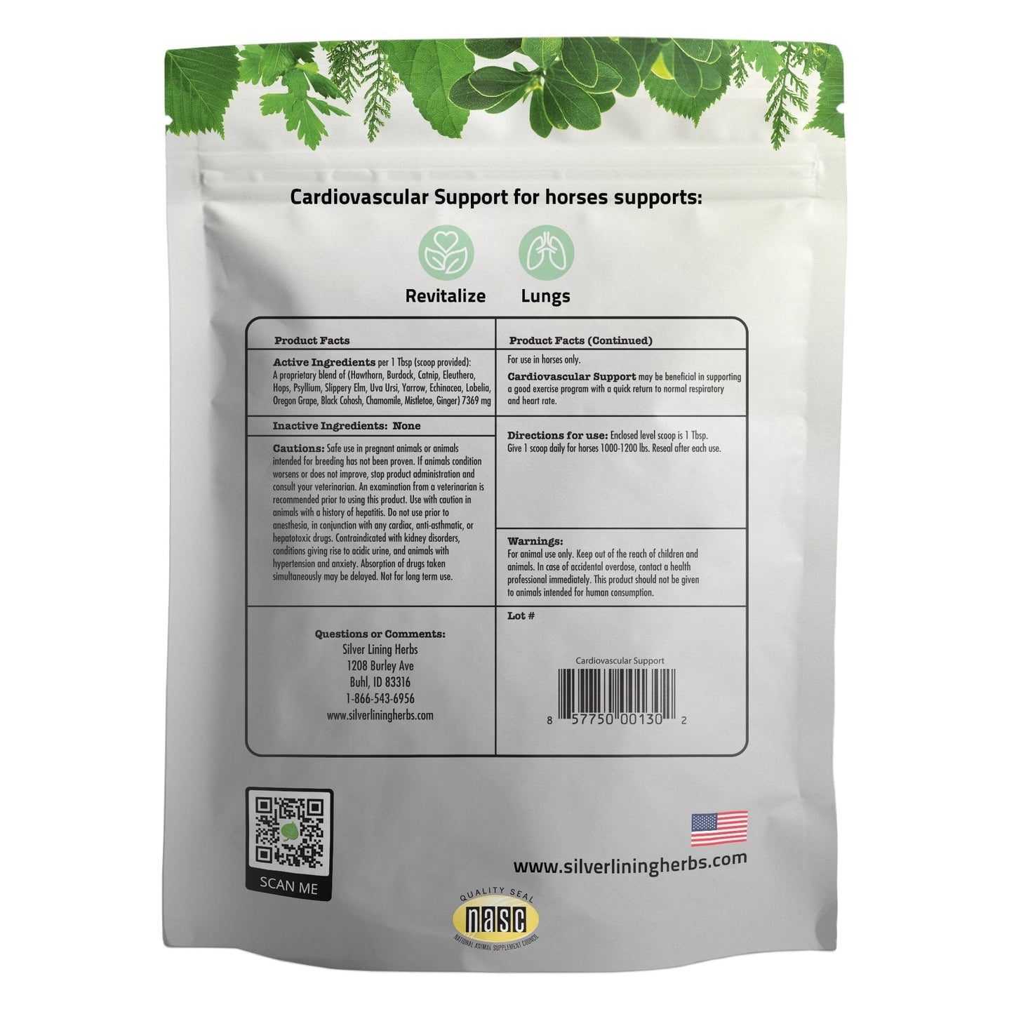 Silver Lining Herbs Cardiovascular Support for Horses