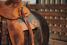 Contour Classic Saddle Pad Grey - Brown Wear Leather - Corro