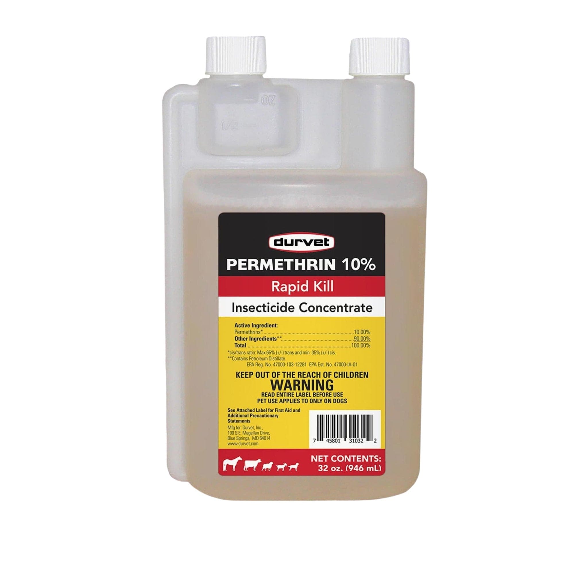 Durvet Permethrin 10 Rapid Kill Insecticide Concentrate 32 Ounces