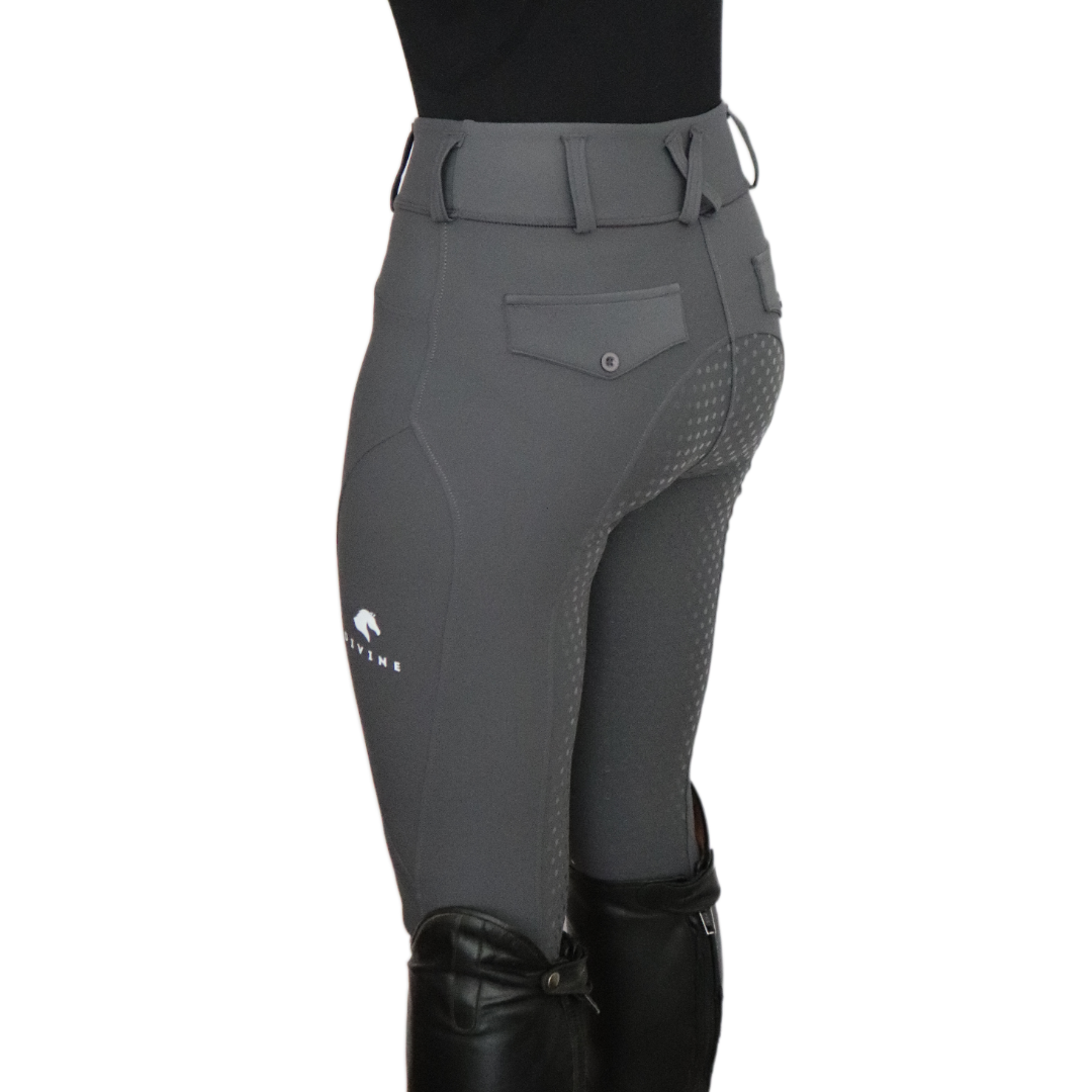 Divine Equestrian Comfort Grip Leggings - Gray