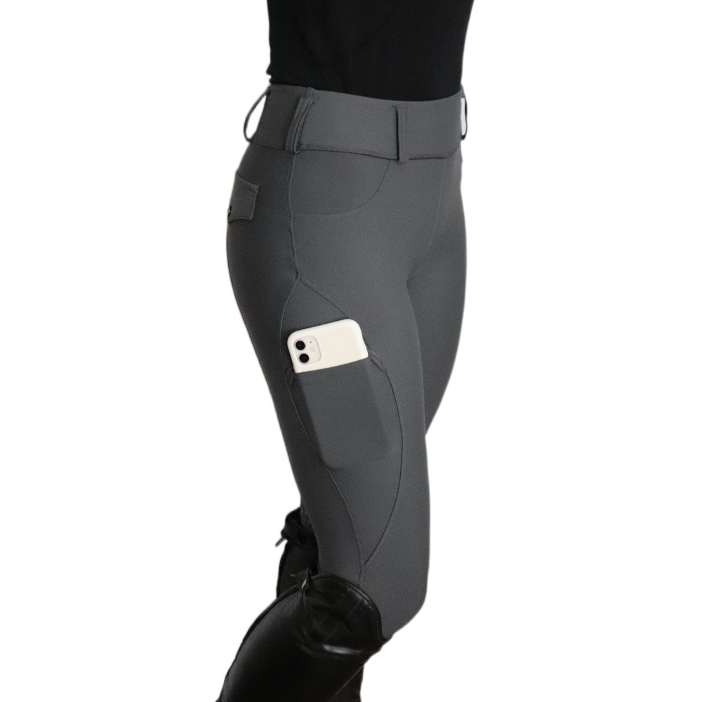 Divine Equestrian Comfort Grip Leggings - Gray
