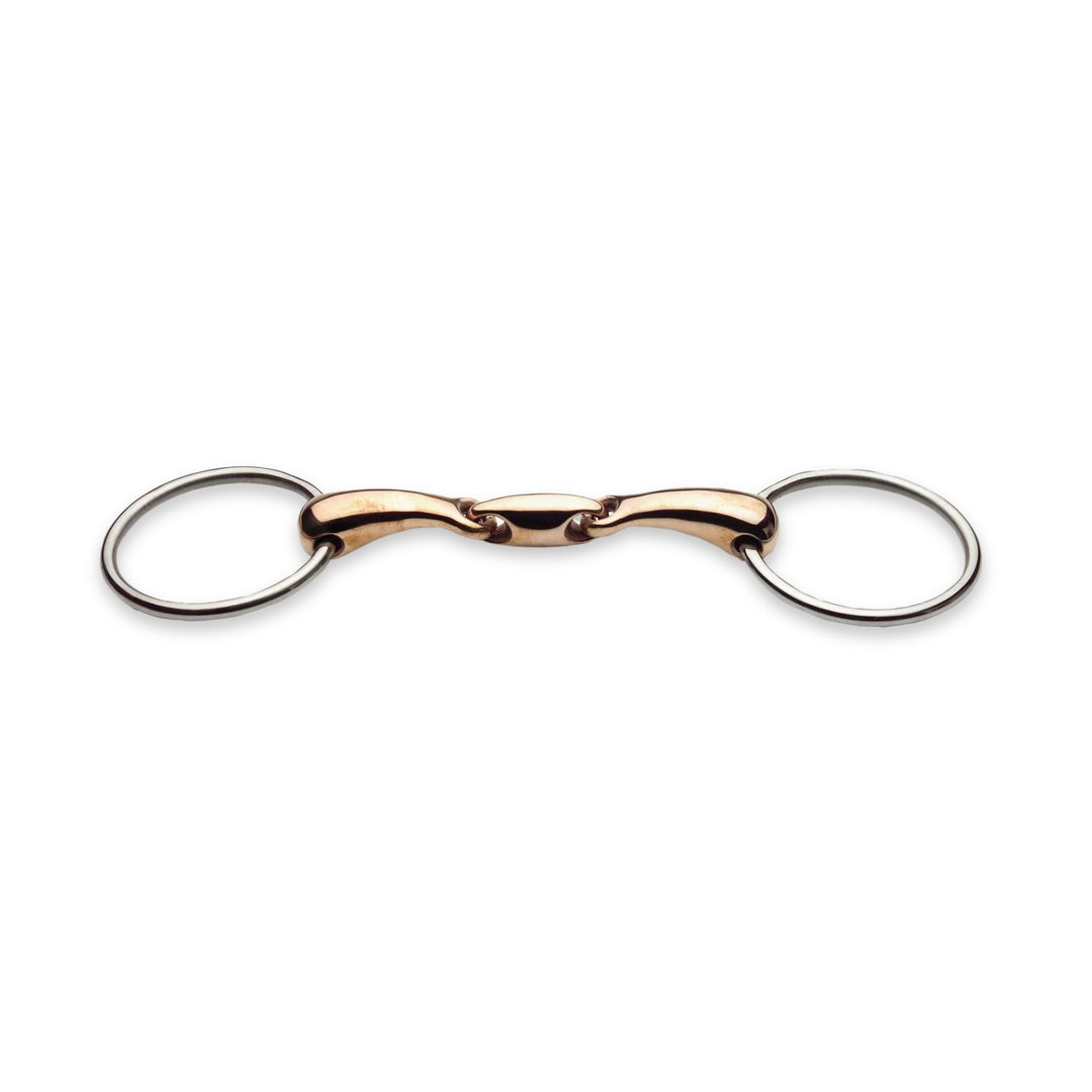 JP Korsteel Stainless Steel Copper Mouth Oval Link Loose Ring Snaffle Bit - Corro