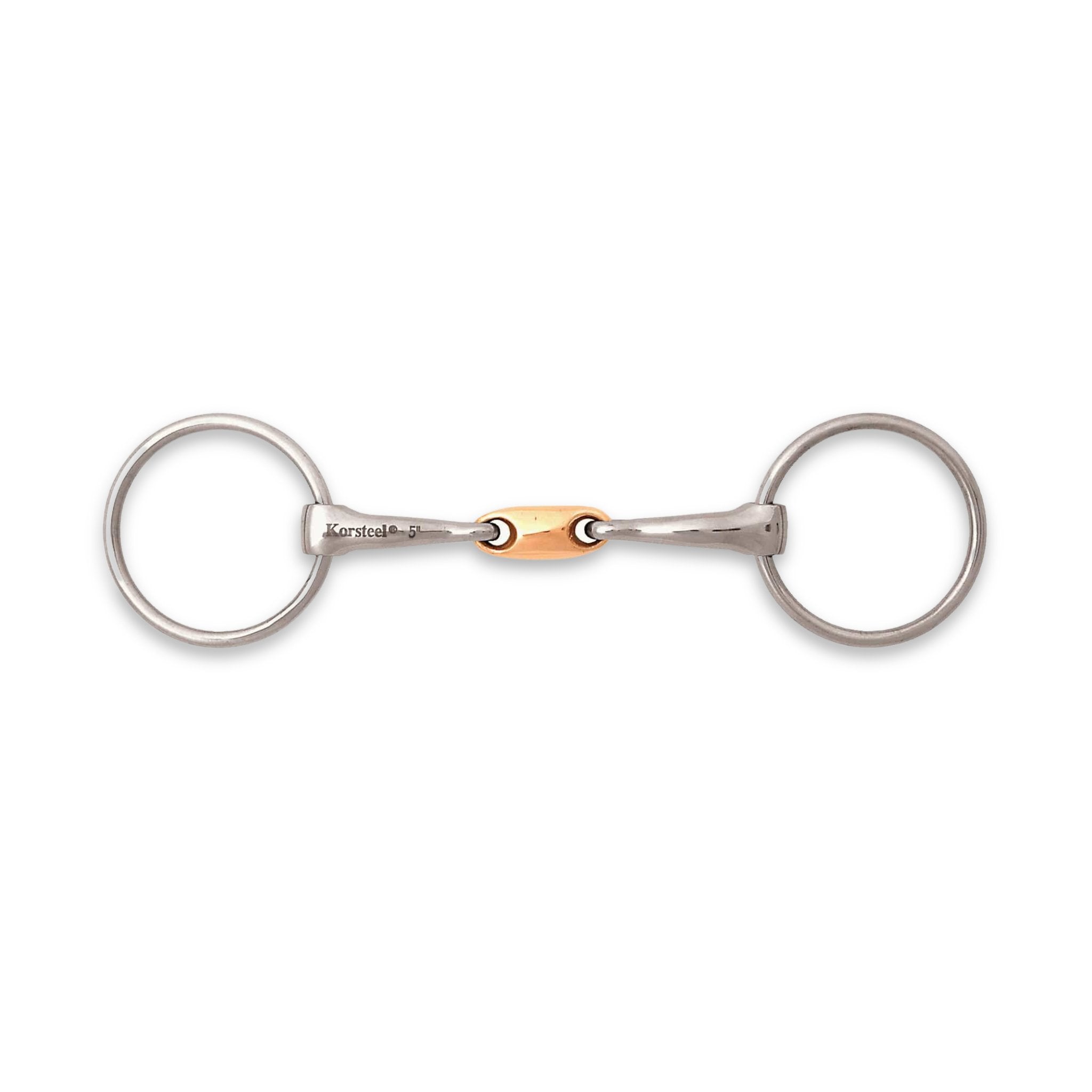 JP Korsteel Stainless Steel Copper Oval Link Loose Ring Snaffle Bit - Corro