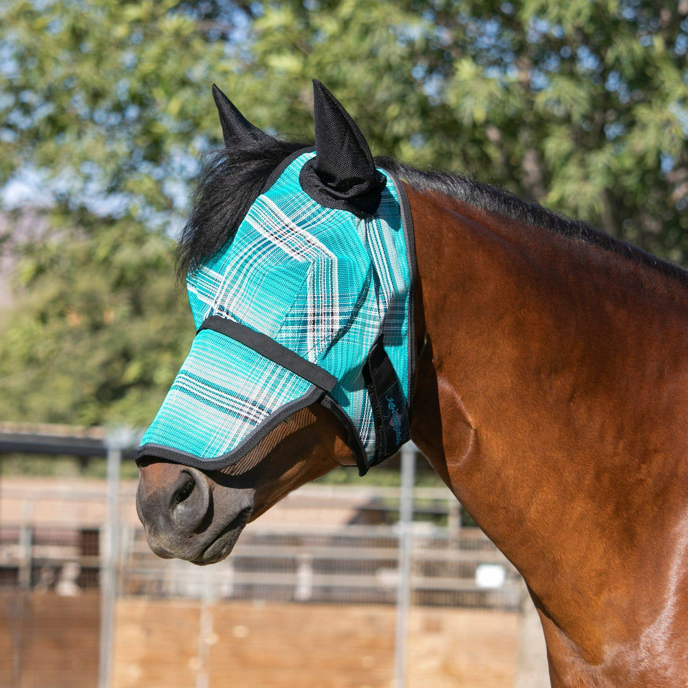 Kensington Draft Fly Mask with Removable Nose, Soft Mesh Ears & Forelock Opening - 73% UV Blocking