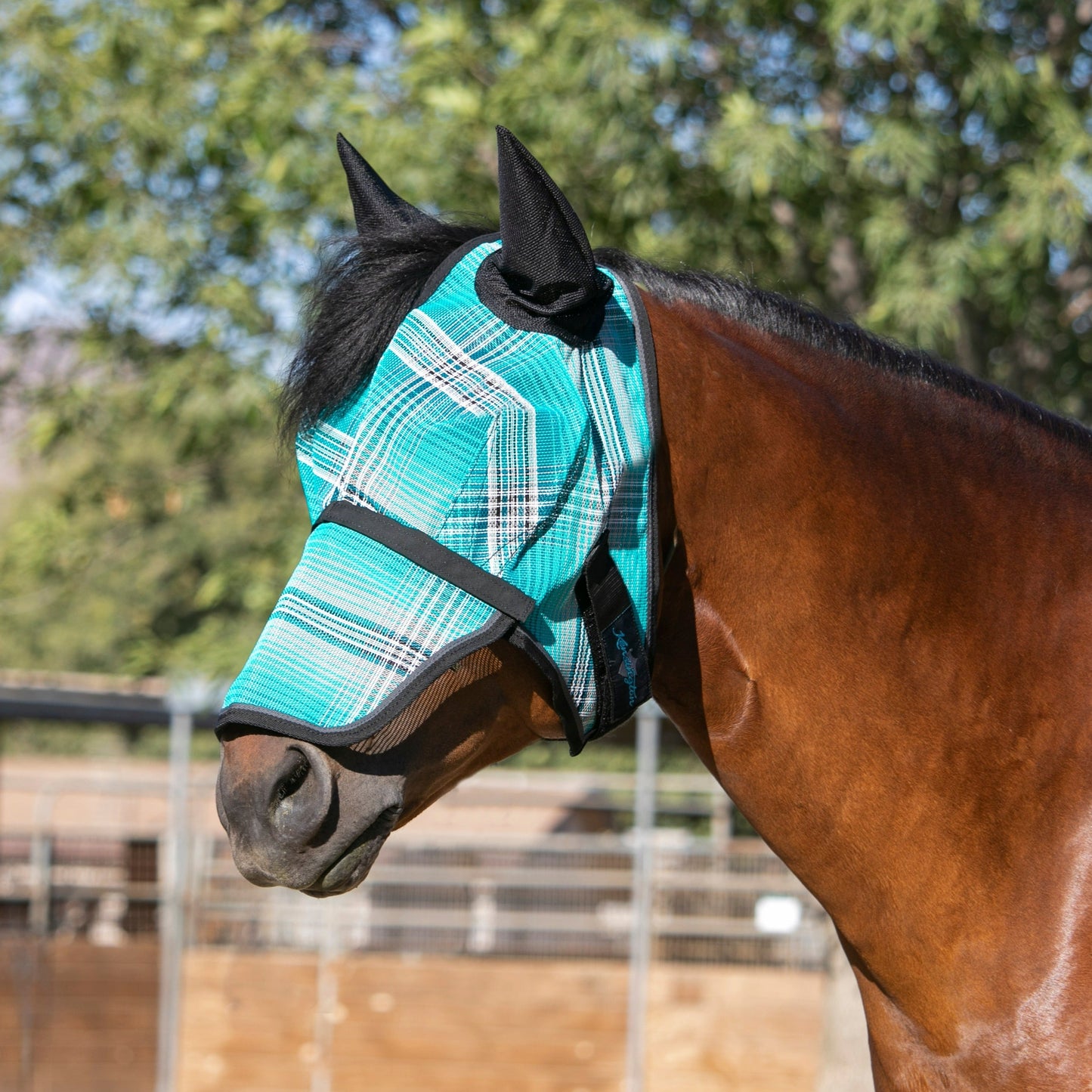 Kensington Draft Fly Mask with Removable Nose, Soft Mesh Ears & Forelock Opening - 73% UV Blocking
