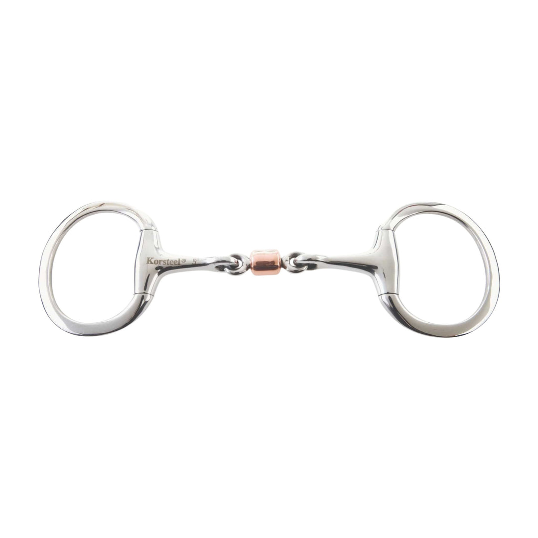 Korsteel Stainless Steel Copper Roller Mouth Eggbutt Snaffle Bit - Corro