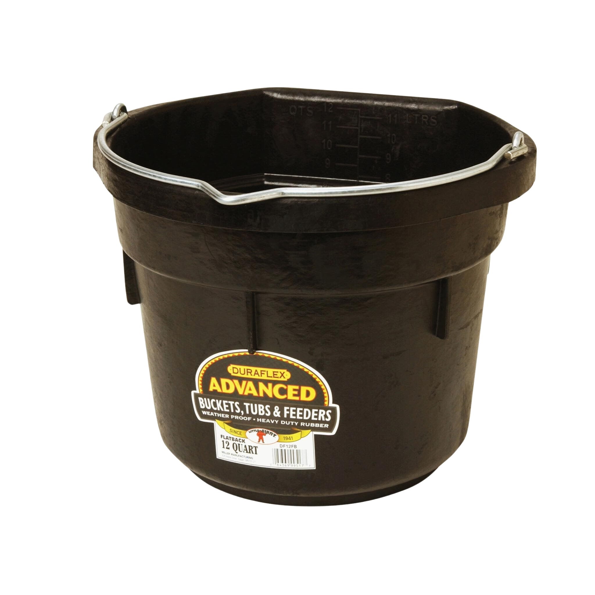 Little Giant Duraflex Advanced Flat Back Rubber Bucket 12 Qt - Corro