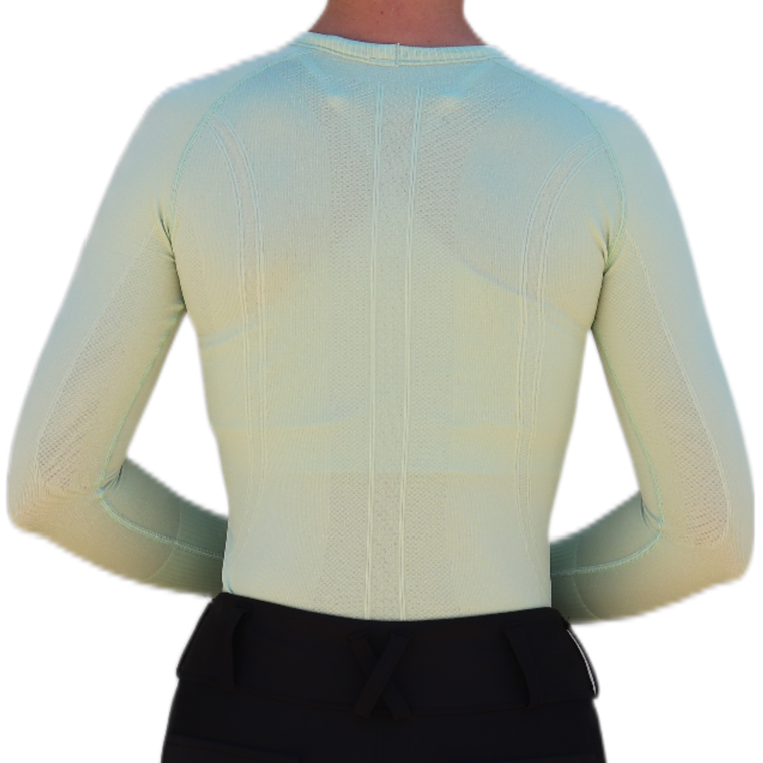Divine Equestrian Chic Athletic Long Sleeve Shirt - Mint Green