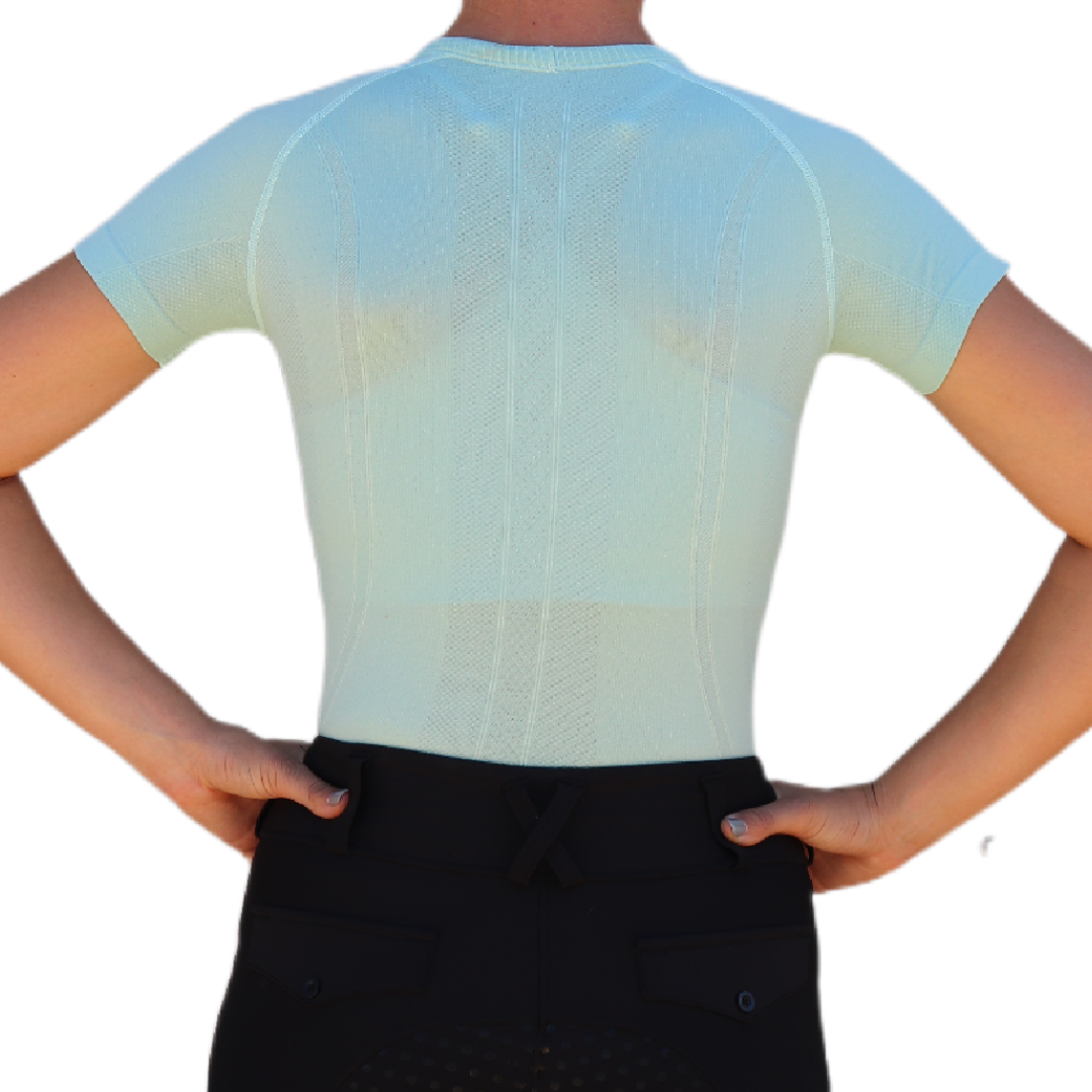 Divine Equestrian Chic Athletic Short Sleeve Shirt - Mint Green