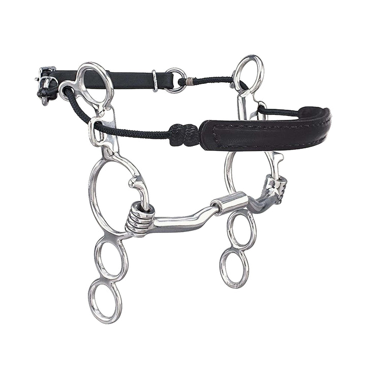 Myler 3 - Ring Combination Bit with 6" Shank and Sweet Iron Low Port Comfort Snaffle (MB 04, Level 2) - Corro