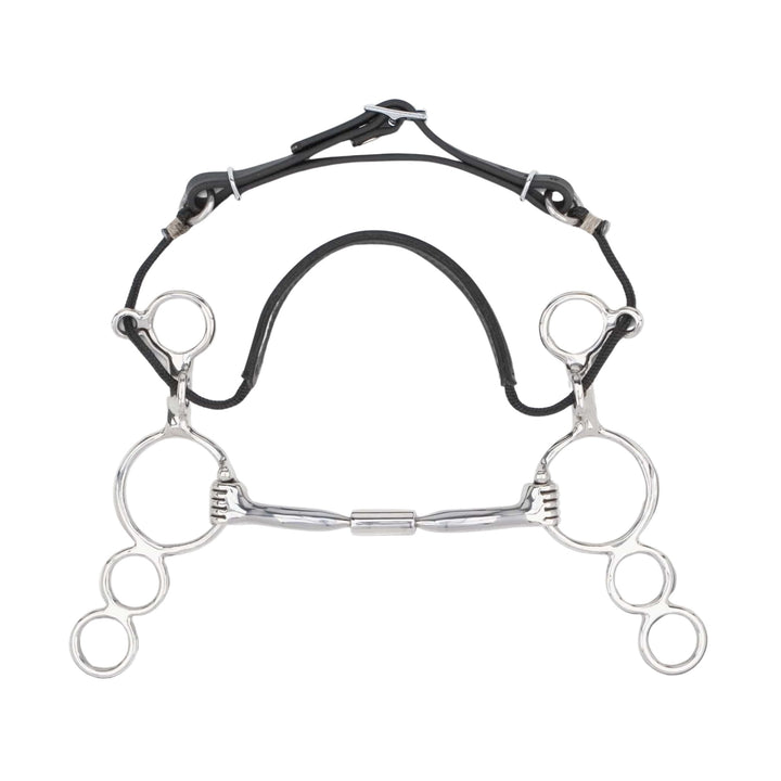 Myler 3 - Ring Combination Bit with 6" Shank and Sweet Iron Low Port Comfort Snaffle (MB 04, Level 2) - Corro