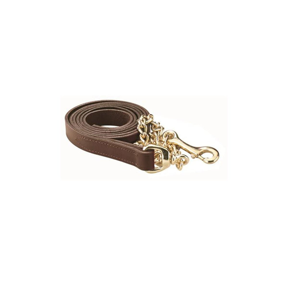 Perri's Leather 1" Leather Lead with Brass Plated Chain - Corro