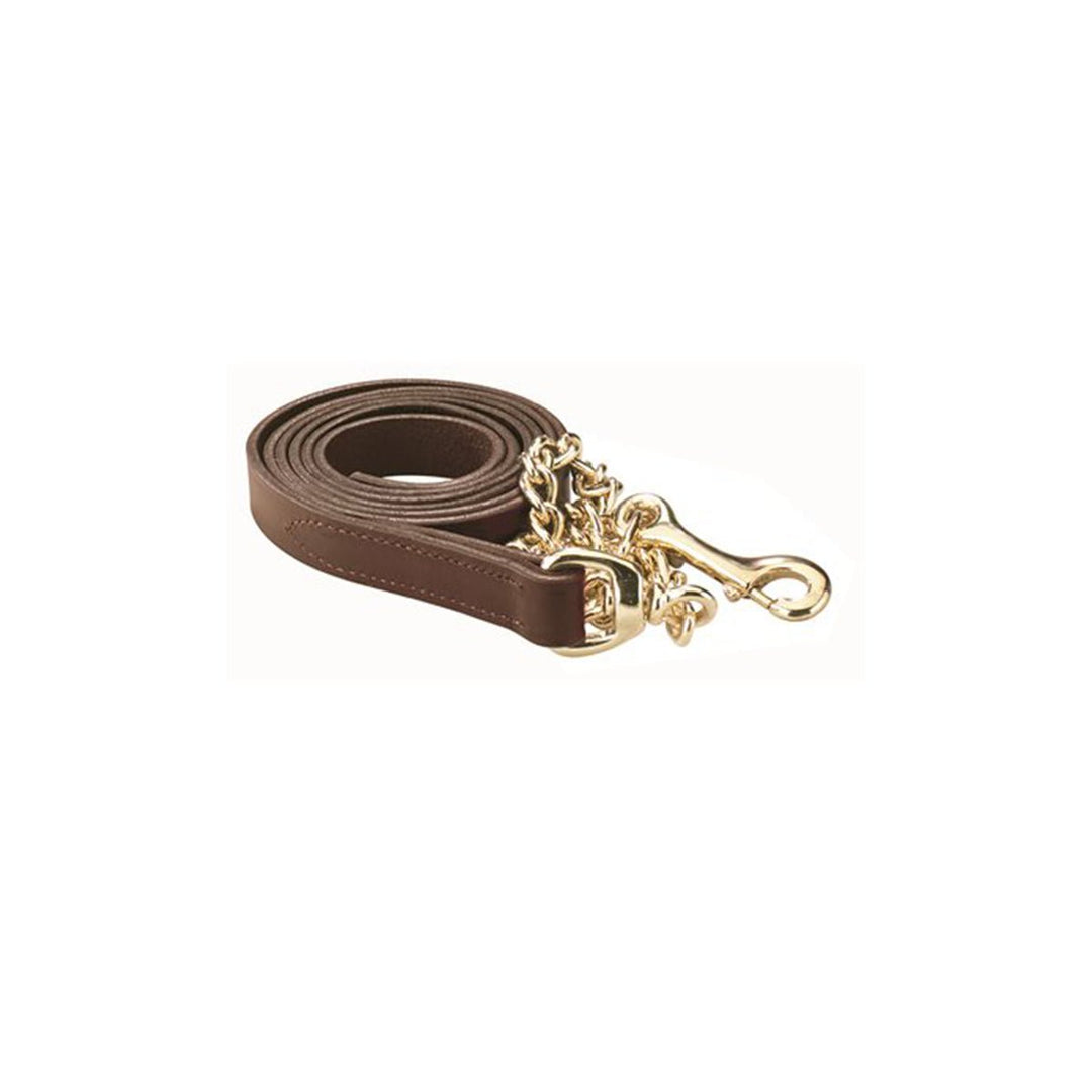 Perri's Leather 1" Leather Lead with Brass Plated Chain - Corro