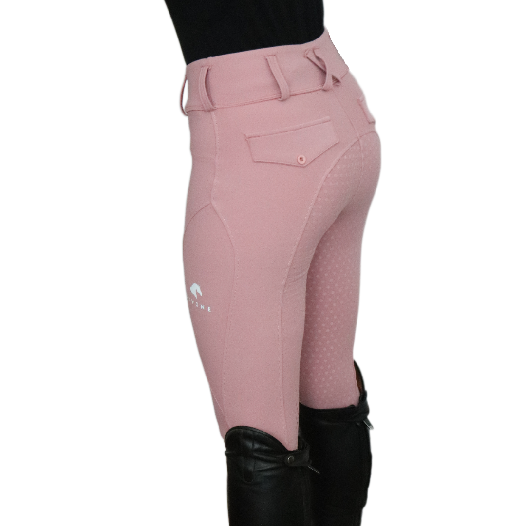 Divine Equestrian Comfort Grip Leggings - Pink