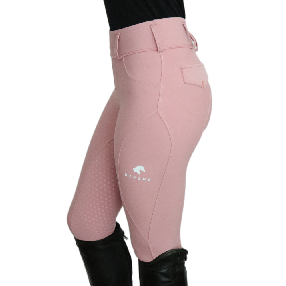 Divine Equestrian Comfort Grip Leggings - Pink