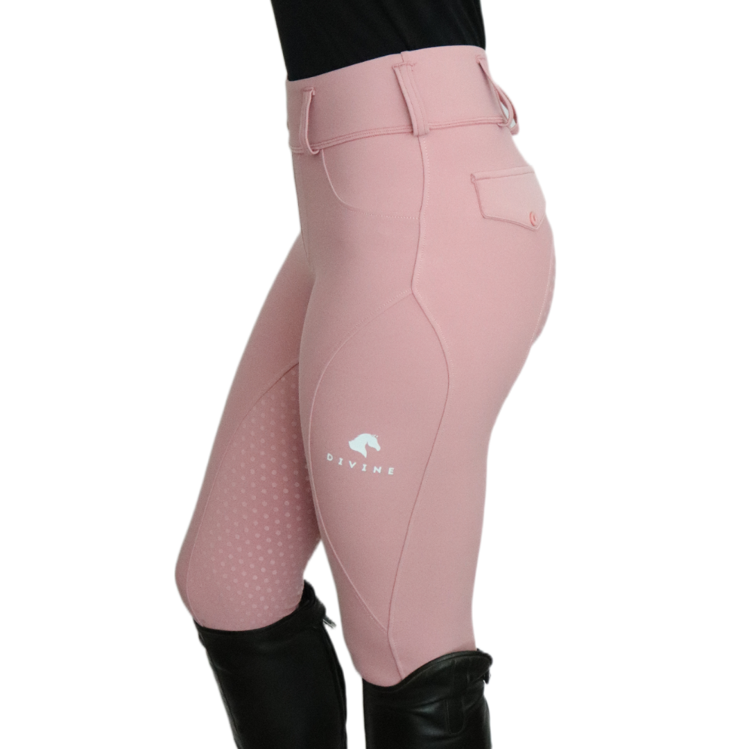 Divine Equestrian Comfort Grip Leggings - Pink