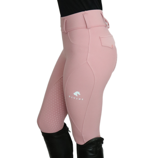 Divine Equestrian Comfort Grip Leggings - Pink