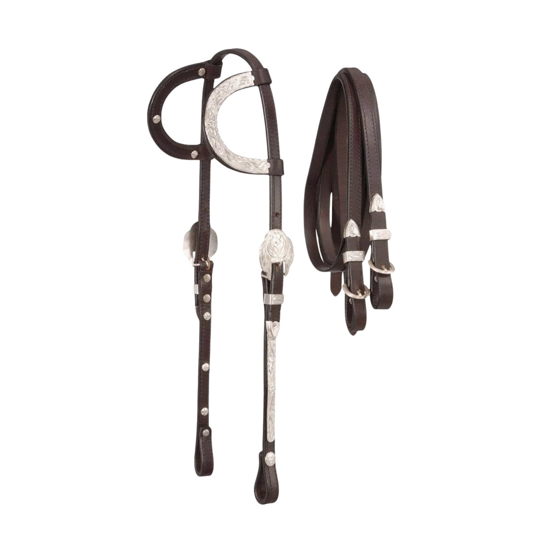 Royal King Double Ear Show Headstall with Reins - Corro